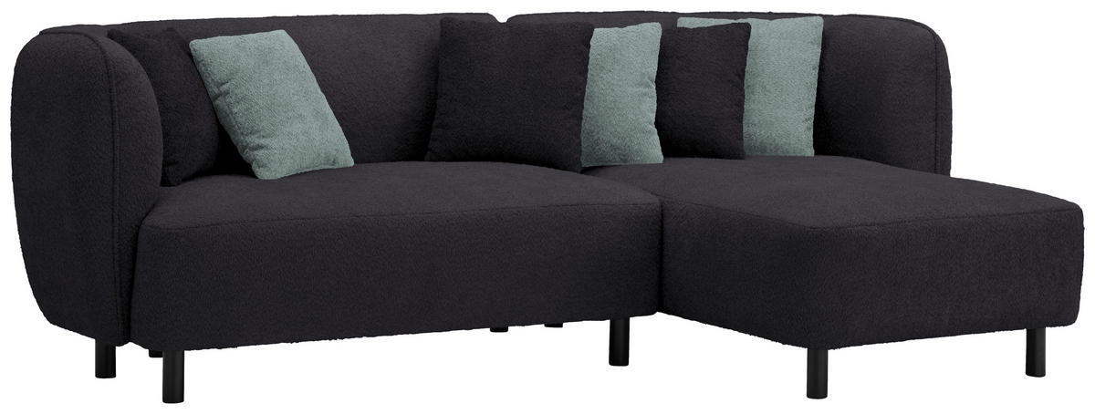 ECKSOFA in Chenille Dunkelgrau  236/148 cm  - Dunkelgrau/Hellgrau, Design, Holz/Textil (236/148cm) - Lomoco