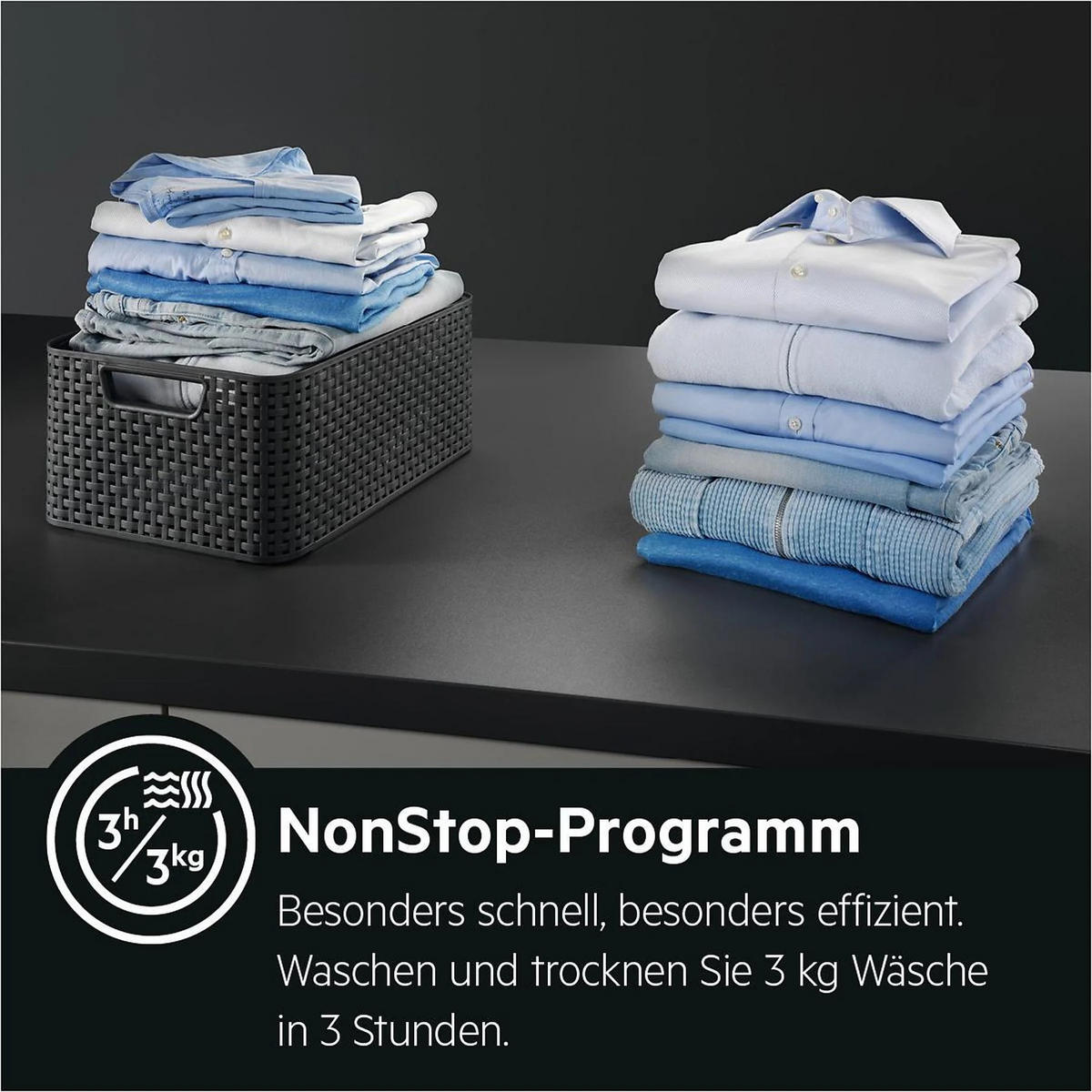 WASCHTROCKNER L9WEF80690  - Edelstahlfarben/Anthrazit, Basics, Kunststoff/Metall (59,7/84,7/66cm) - AEG