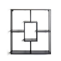WANDREGAL 60/70/18 cm  - Schwarz, MODERN, Metall (60/70/18cm)
