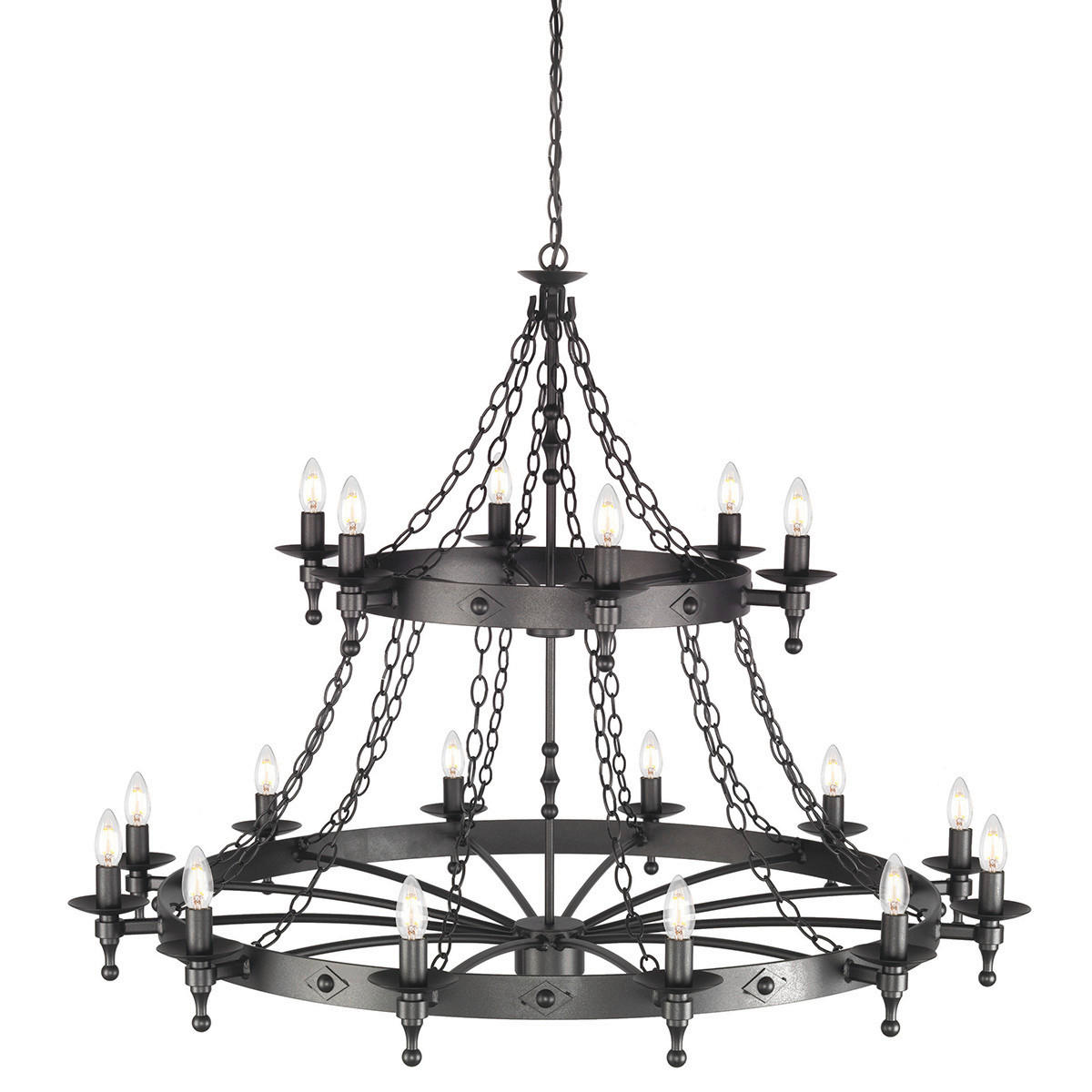 TAKKRONA Graphite 122/104 cm  - grafitfärgad, Romantik / Lanthus, metall (122/104cm) - Elstead Lighting