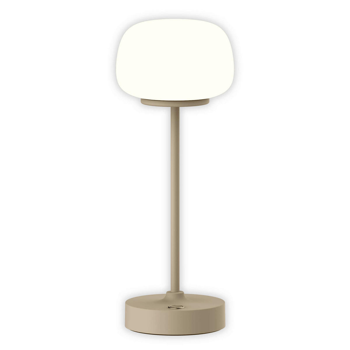 AKKU-TISCHLEUCHTE PINA 9,1/10,6/27,8 cm  - Beige/Weiß, Design, Glas/Metall (9,1/10,6/27,8cm) - Näve