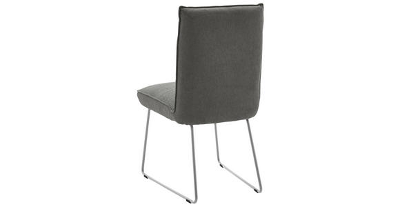 STUHL in Stahl Flachgewebe Metall, Textil - Edelstahlfarben/Dunkelgrau, Design, Textil/Metall (49/93/59cm) - Dieter Knoll