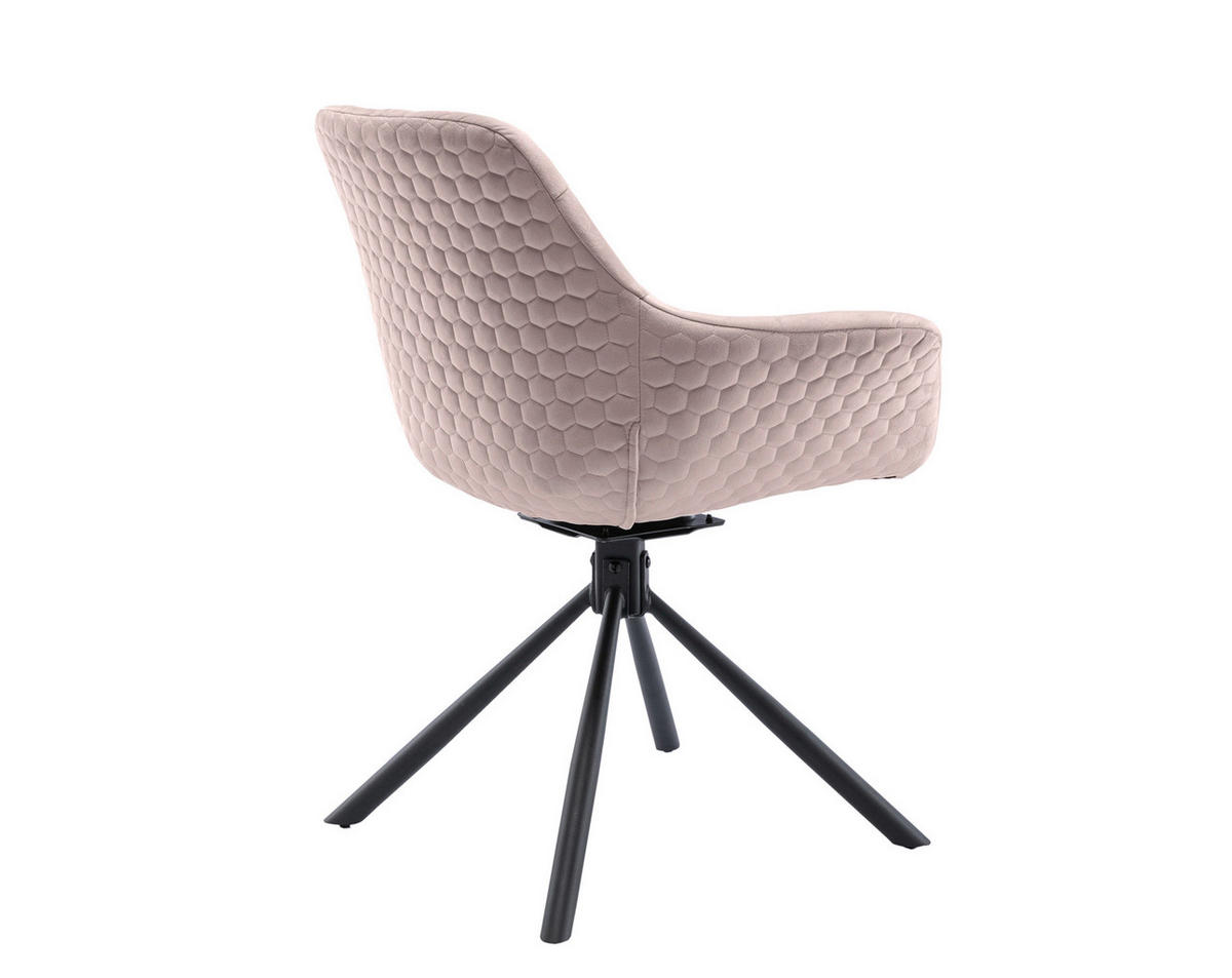 ARMLEHNSTUHL  in Samt  - Schwarz/Rosa, MODERN, Textil/Metall (64/82/63cm) - Livetastic