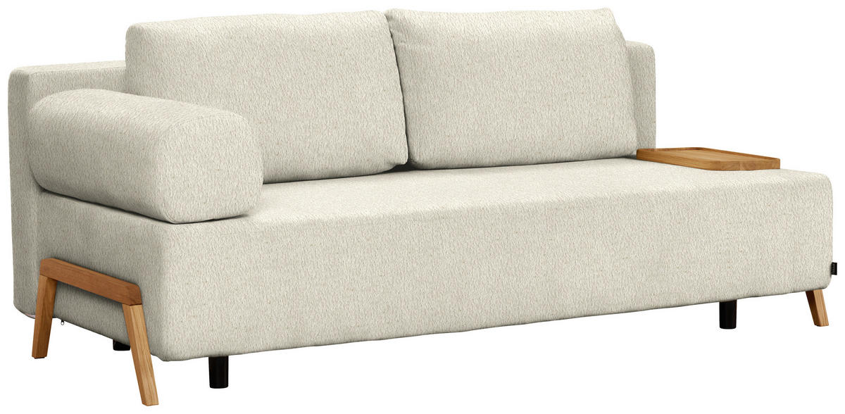 SCHLAFSOFA Teddystoff Ecru  - Ecru/Naturfarben, Design, Holz/Textil (211/88/102cm) - Niels Andersson