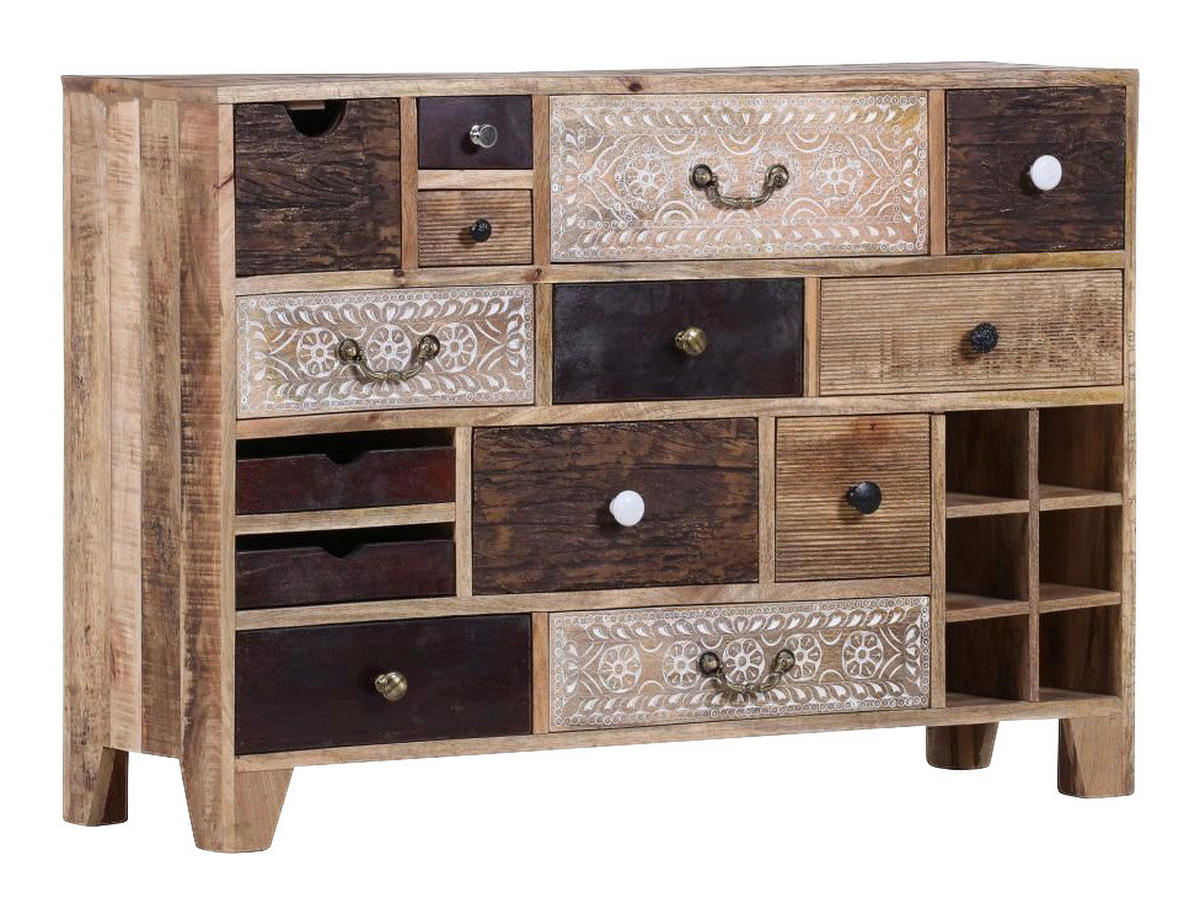 SIDEBOARD  in 114/80/39 cm  - Dunkelbraun/Messingfarben, Design, Holz/Metall (114/80/39cm) - Landscape