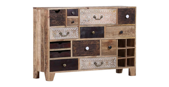 SIDEBOARD  in 114/80/39 cm  - Dunkelbraun/Messingfarben, Design, Holz/Metall (114/80/39cm) - Landscape