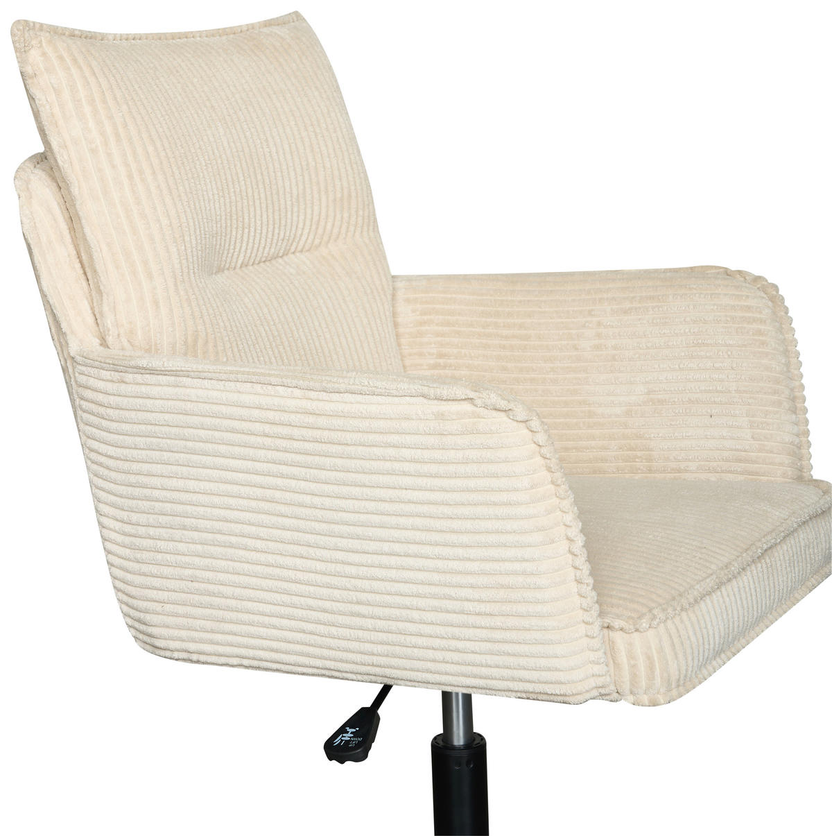 STOLICA OKRETNA  crna, bež  metal, tekstil  - bež/crna, Moderno, metal/tekstil (58,5/88/95/63cm) - Livetastic