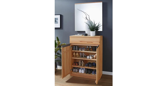 SCHUHSCHRANK - Buchefarben/Grau, Natur, Holz/Holzwerkstoff (80/107/38cm) - Valnatura