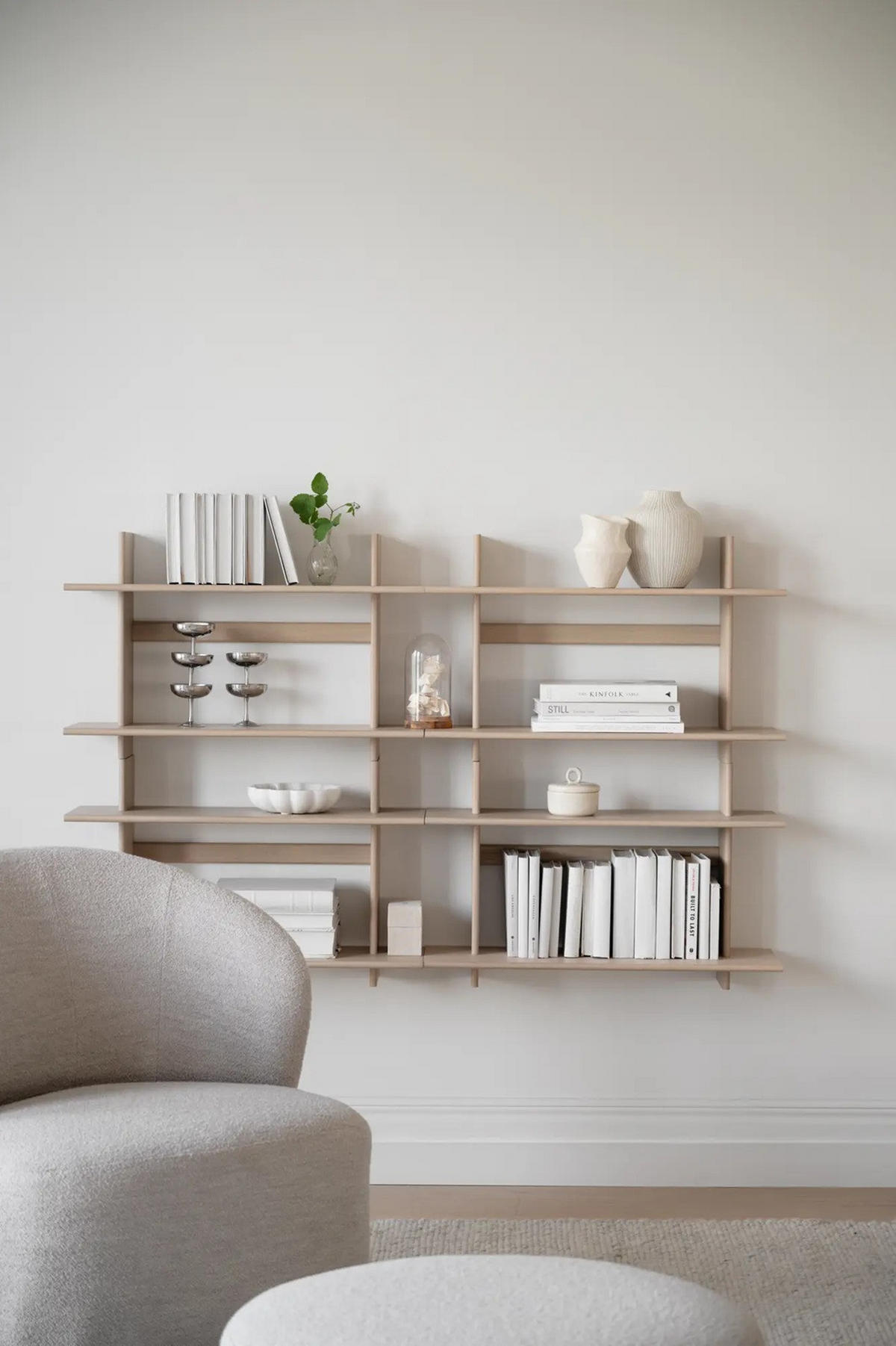 VÄGGHYLLA 75/48/25 cm  - ek Bianco, Klassisk, trä (75/48/25cm) - Rowico