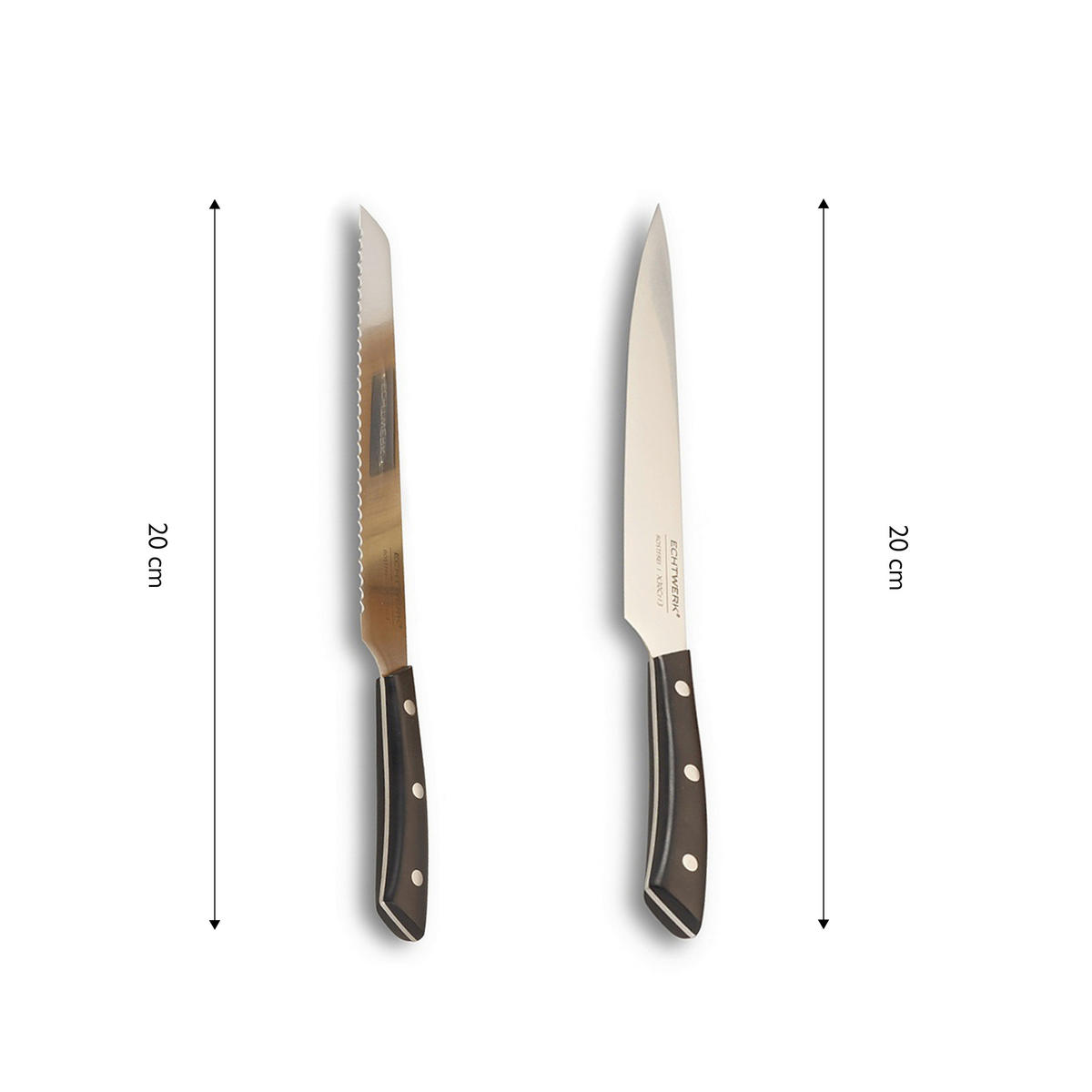 MESSERSET ECHTWERK 15-teilig  - Silberfarben/Schwarz, Trend, Kunststoff/Metall (24,8/13,2/36cm) - Echtwerk