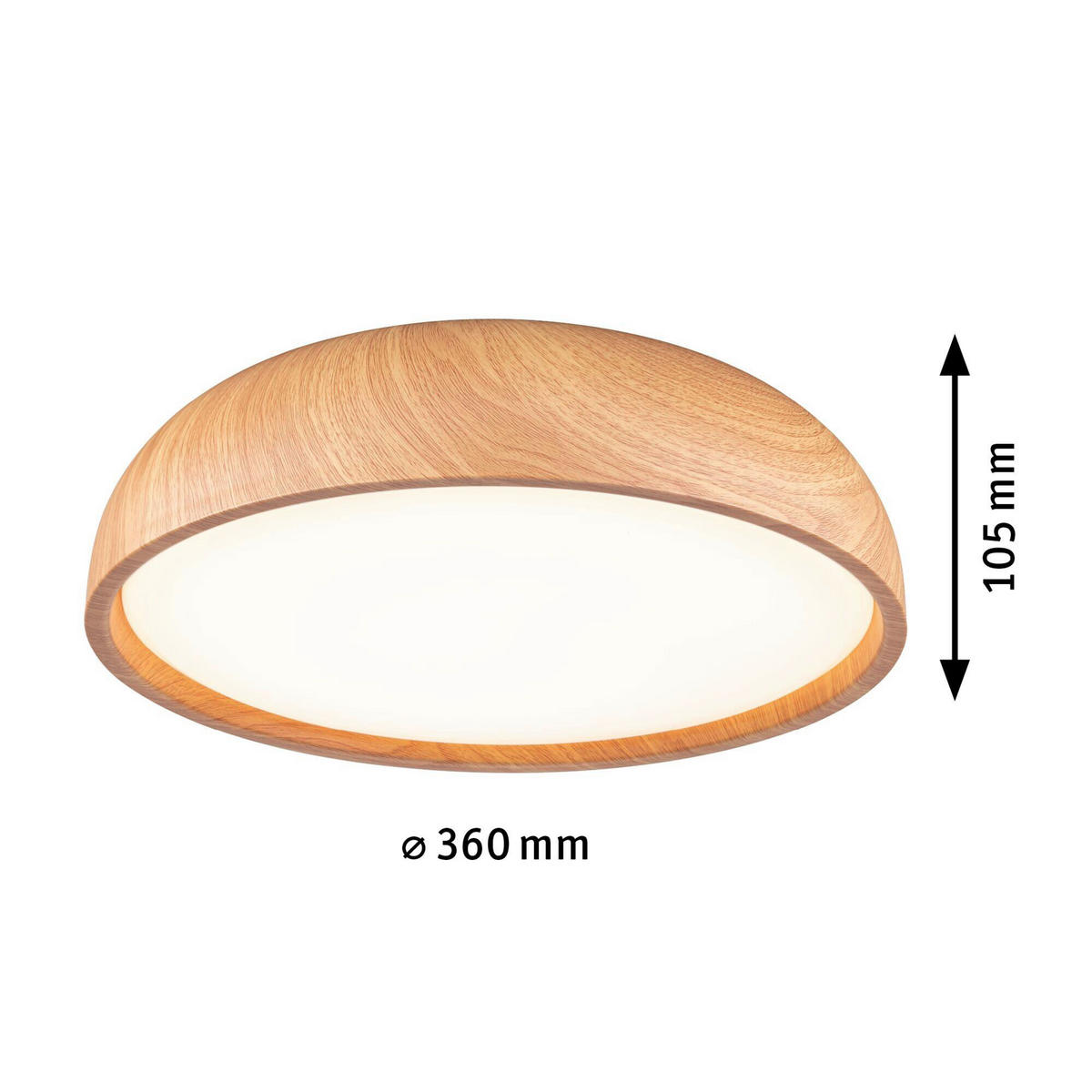 LED-DECKENLEUCHTE Oka 36/10,5 cm   - Ahornfarben, Basics, Kunststoff (36/10,5cm) - Paulmann