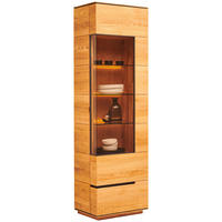 VITRINE  in massiv Asteiche Eichefarben - Eichefarben, Design, Glas/Holz (60,2/205,8/42,1cm) - Cassando
