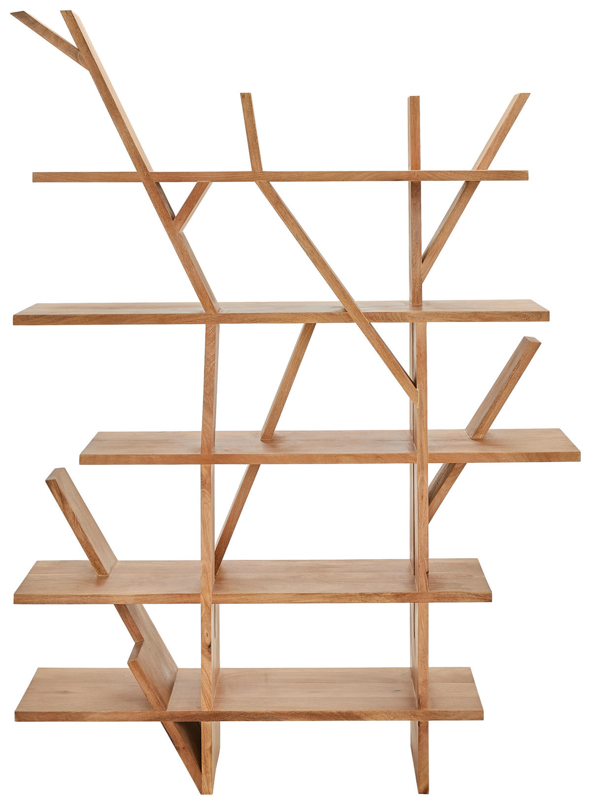 REGAL Mangoholz vollmassiv Naturfarben  - Naturfarben, Design, Holz (138/189/35cm) - Livetastic