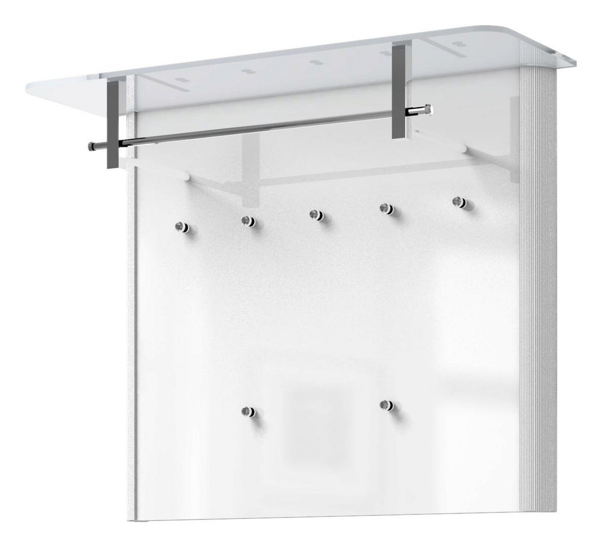 GARDEROBENPANEEL  in 96/78/33 cm  - Weiss/Alufarben, Design, Glas/Holzwerkstoff (96/78/33cm) - Moderano