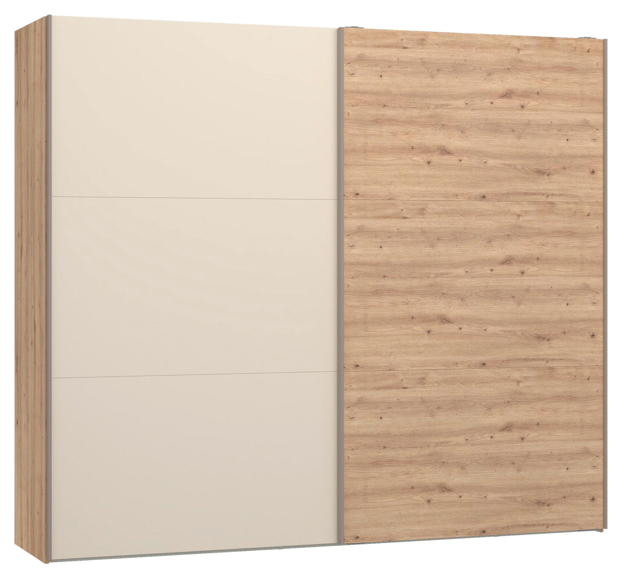 SCHWEBETÜRENSCHRANK 253/220/65 cm 2-türig Kaschmir, Eiche Artisan  - Hellbraun/Kaschmir, Design, Holzwerkstoff/Metall (253/220/65cm) - Jutzler