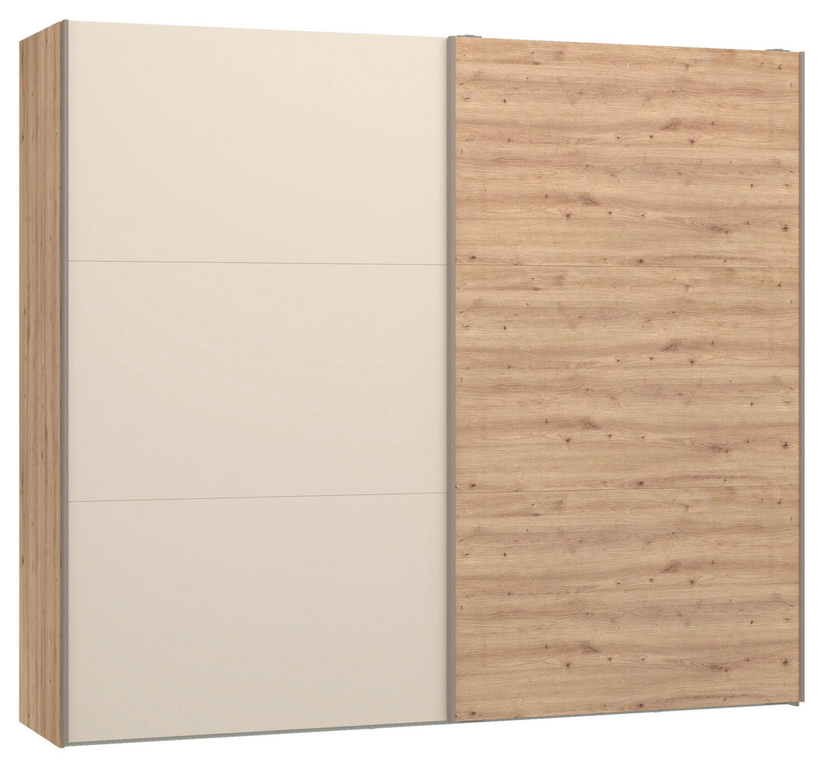 SCHWEBETÜRENSCHRANK 253/220/65 cm 2-türig Kaschmir, Eiche Artisan  - Hellbraun/Kaschmir, Design, Holzwerkstoff/Metall (253/220/65cm) - Jutzler