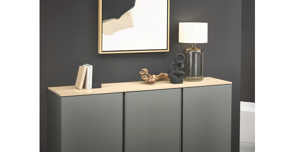 SIDEBOARD  in 181,7/89/43 cm  - Eichefarben/Schwarz, Design, Holzwerkstoff/Kunststoff (181,7/89/43cm) - Voleo