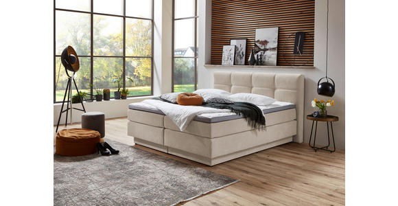 BOXSPRINGBETT 180/200 cm in Naturfarben - Schwarz/Naturfarben, KONVENTIONELL, Kunststoff/Textil (180/200cm) - Carryhome