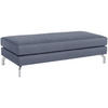HOCKER Flachgewebe Dunkelblau  - Silberfarben/Dunkelblau, Design, Textil/Metall (155/45/67cm) - Max Winzer