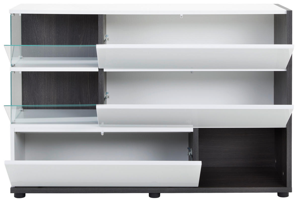 COMODĂ 120/77/40 cm  - sidefiu/alb, Design, plastic/sticlă (120/77/40cm) - MID.YOU