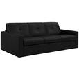 SCHLAFSOFA Bard in Echtleder Schwarz  - Schwarz, KONVENTIONELL, Leder/Kunststoff (206/81/96cm) - Novel