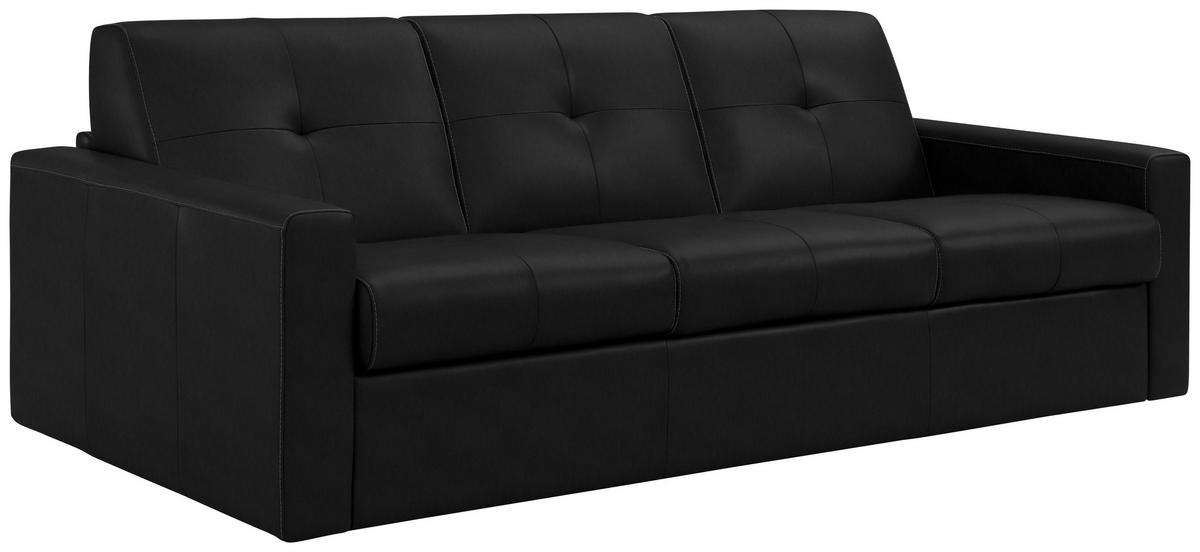 SCHLAFSOFA Schwarz  - Schwarz, Konventionell, Leder/Kunststoff (206/81/96cm) - Novel
