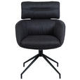 ARMLEHNSTUHL  Stoffauswahl, Sitzfläche 360° drehbar, automatische Rückholfunktion Webstoff  Schwarz  - Schwarz, Design, Textil/Metall (62/92/66cm) - Dieter Knoll