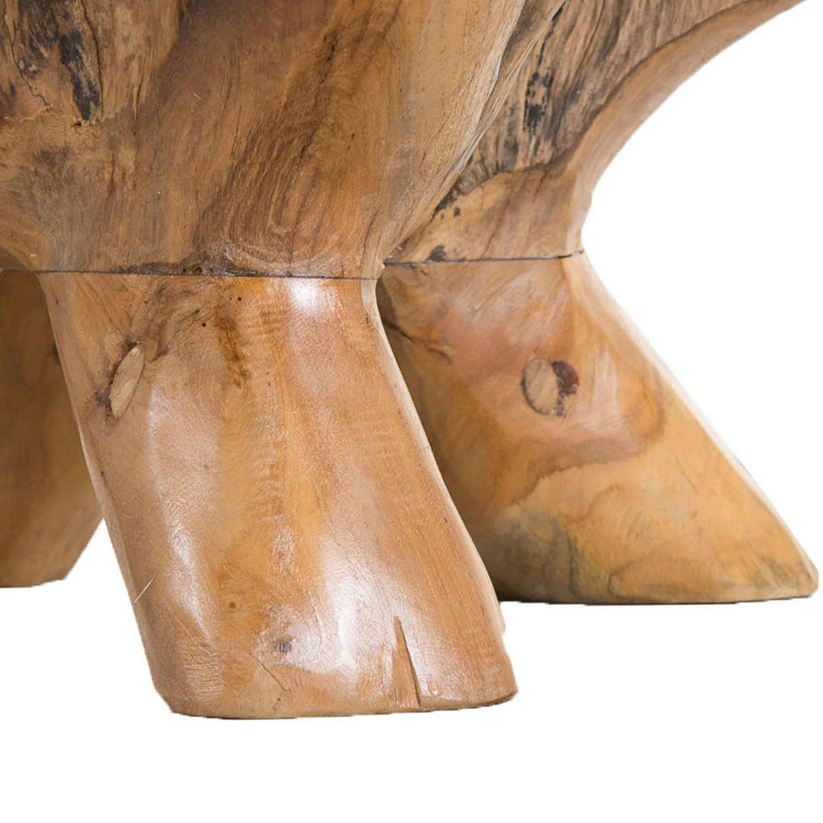 COUCHTISCH Teakholz massiv Klarglas 110/110/46 cm rund Teakfarben  - Teakfarben, Basics, Glas/Holz (110/110/46cm) - Livetastic