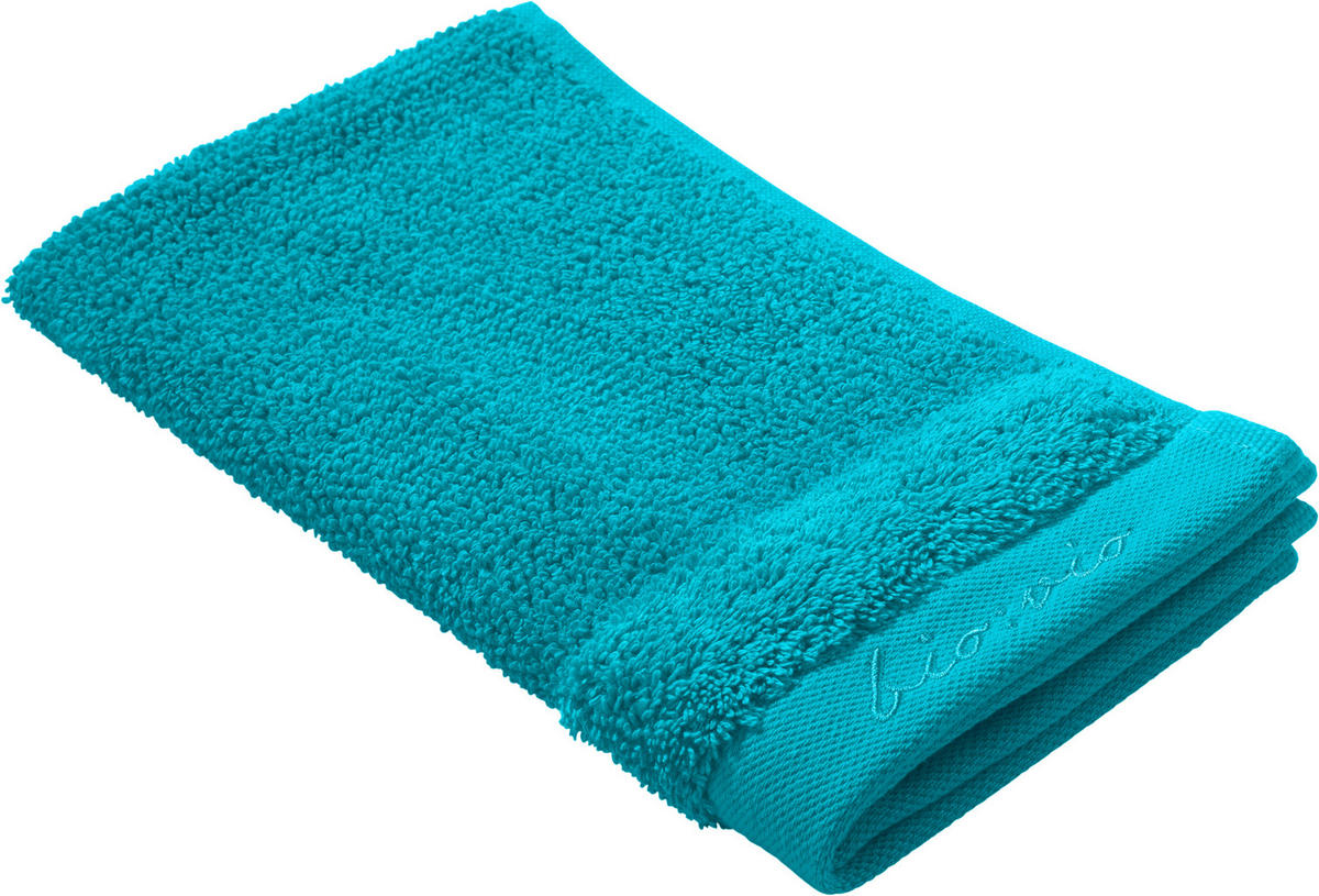 GÄSTETUCH 30/50 cm Bonita Türkis  - Türkis, Natur, Textil (30/50cm) - Bio:Vio