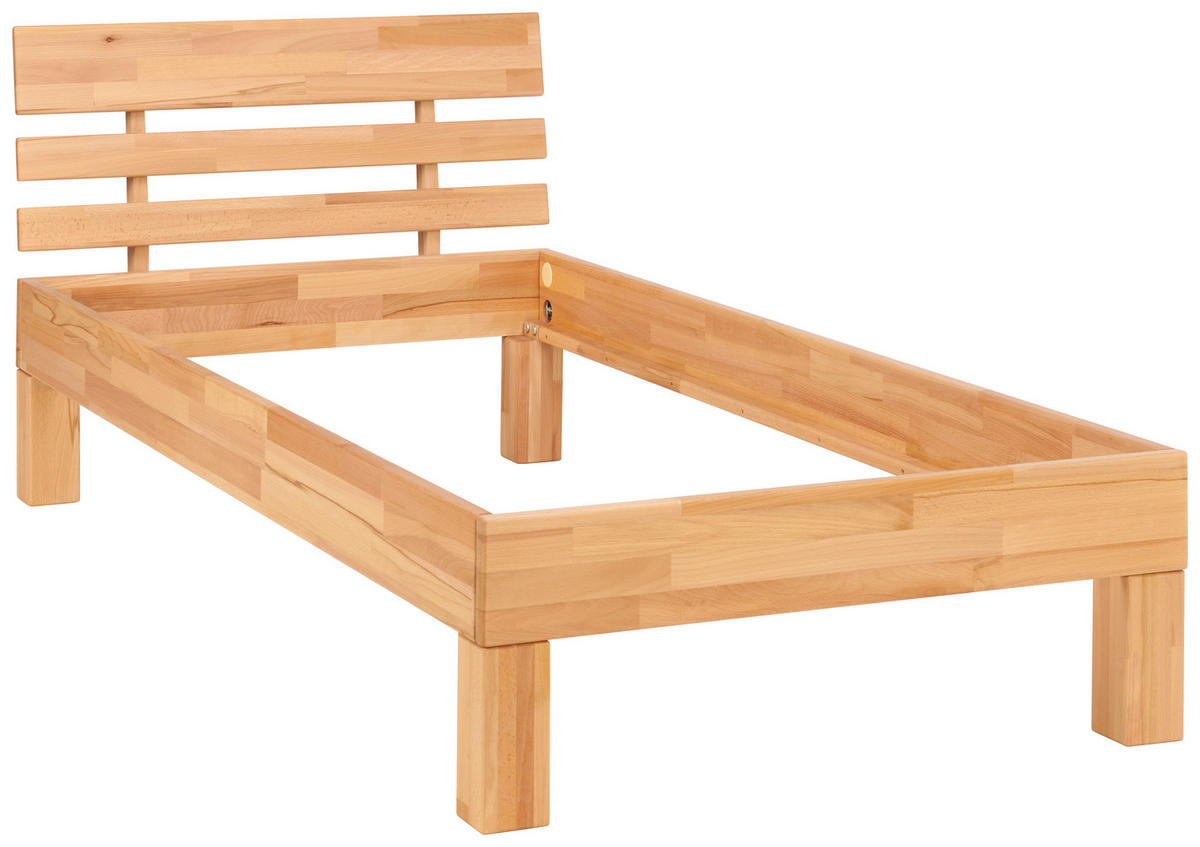 BETT 90/200 cm  in Kernbuche   - Kernbuche, Natur, Holz (90/200cm) - MID.YOU