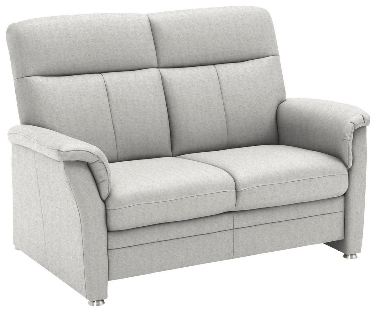 2-SITZER-SOFA Flachgewebe Ecru  - Ecru/Alufarben, Konventionell, Textil/Metall (142/100/89cm) - Beldomo Comfort