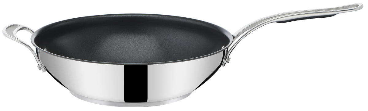 WOKPFANNE 30 cm  - Chromfarben, Design, Metall (30cm) - Technogel/Vive