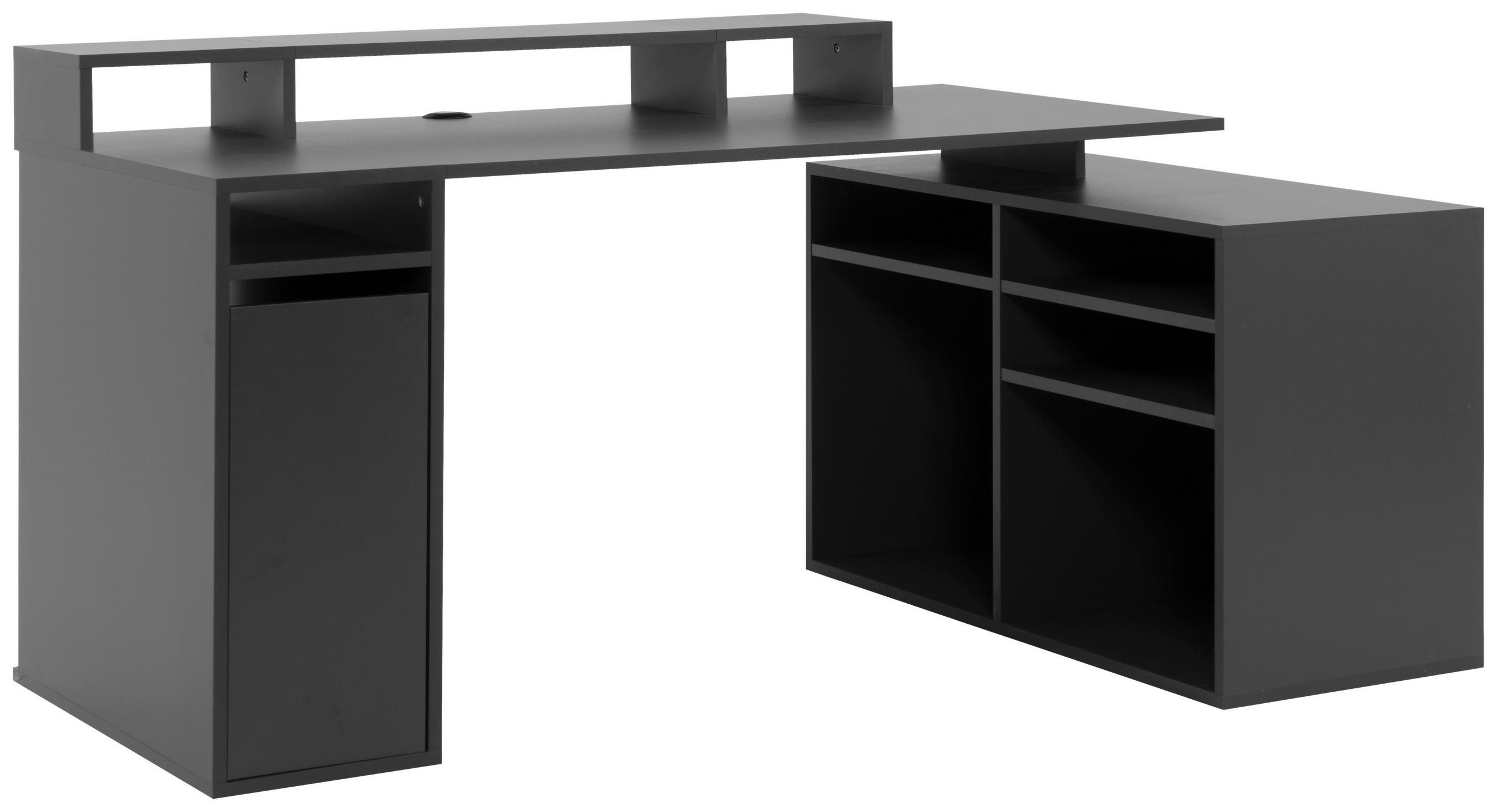 SCHREIBTISCHKOMBINATION 170-224/70,5-100/85,5 cm in Anthrazit - Anthrazit, Basics, Holzwerkstoff (170-224/70,5-100/85,5cm) - MID.YOU