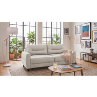 SCHLAFSOFA Webstoff Perlmutt  - Perlmutt/Schwarz, Modern, Holz/Textil (192/83/99cm) - MID.YOU