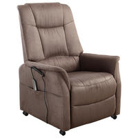 Fotoliu Cu Functie Relax din textil, gri-maro - gri-maro/negru, Konventionell, plastic/textil (77/85-109/87-158cm) - Cantus