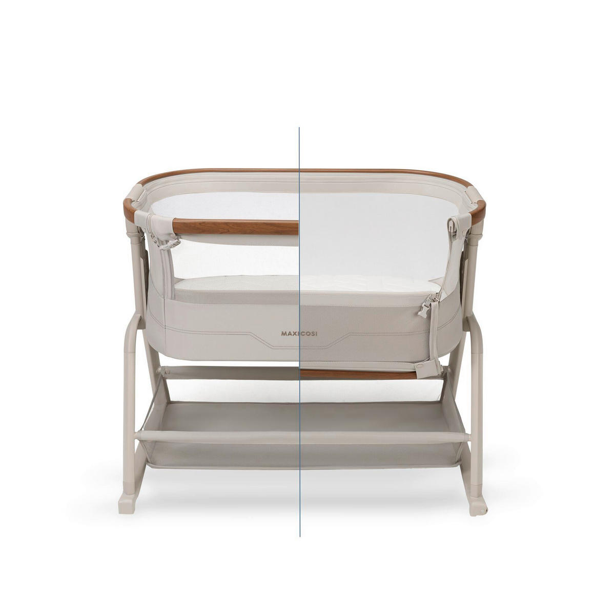 BEISTELLBETT Iora Plus  - Creme, Basics, Naturmaterialien/Kunststoff (61,3/68,3-77,4/91cm) - Maxi-Cosi