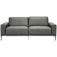 2,5-SITZER in Leder Grau  - Schwarz/Grau, Design, Leder/Metall (200/102/92cm) - Johann Jakob