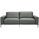 2,5-SITZER in Leder Grau  - Schwarz/Grau, Design, Leder/Metall (200/102/92cm) - Johann Jakob