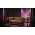 CHESTERFIELD-SOFA  in Lederlook, Mikrofaser Braun, Schwarz  - Schwarz/Braun, Trend, Holz/Textil (165/73/87cm) - Xora