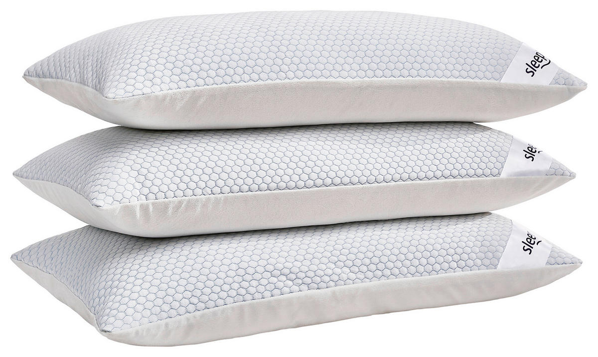 NACKENSTÜTZKISSEN  40/80 cm  - Weiß/Hellblau, KONVENTIONELL, Textil (40/80cm) - Sleeptex