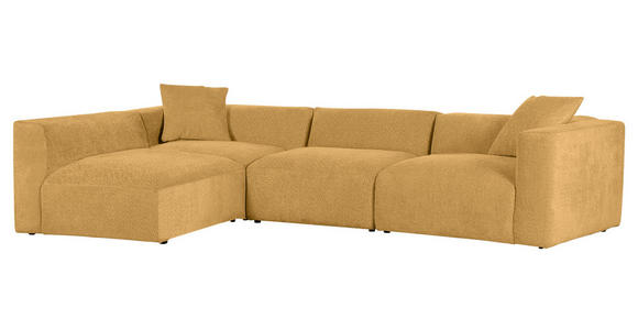 ECKSOFA Senfgelb Chenille Zierkissen, Rücken echt  - Senfgelb/Creme, MODERN, Kunststoff/Textil (239/317cm) - Carryhome