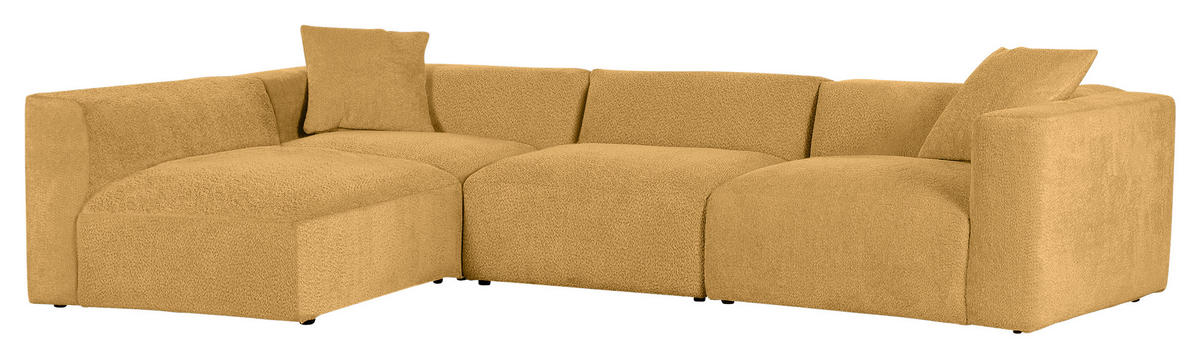 ECKSOFA Senfgelb Chenille  - Senfgelb/Creme, MODERN, Kunststoff/Textil (239/317cm) - Carryhome