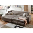 ECKSOFA inkl. Funktion Taupe Cord  - Taupe/Schwarz, KONVENTIONELL, Textil/Metall (178/290cm) - Cantus