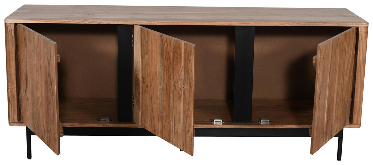 LOWBOARD  in 150/60/40 cm  - Schwarz/Akaziefarben, Natur, Holz/Holzwerkstoff (150/60/40cm) - Carryhome