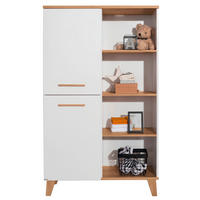 REGAL  94,8/159/39,9 cm Weiss, Eichefarben  - Weiss/Eichefarben, Konventionell, Holz/Holzwerkstoff (94,8/159/39,9cm) - Paidi