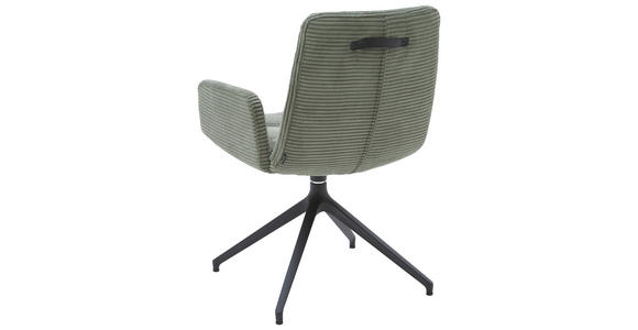ARMLEHNSTUHL in Cord - Schwarz/Graugrün, Design, Textil/Metall (61/88/66cm) - Dieter Knoll