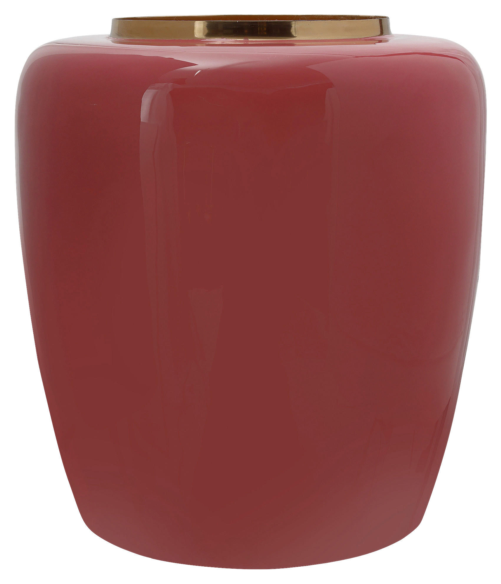 VASE  - Koralle/Goldfarben, Trend, Metall (34/34/36.5cm) - Kayoom