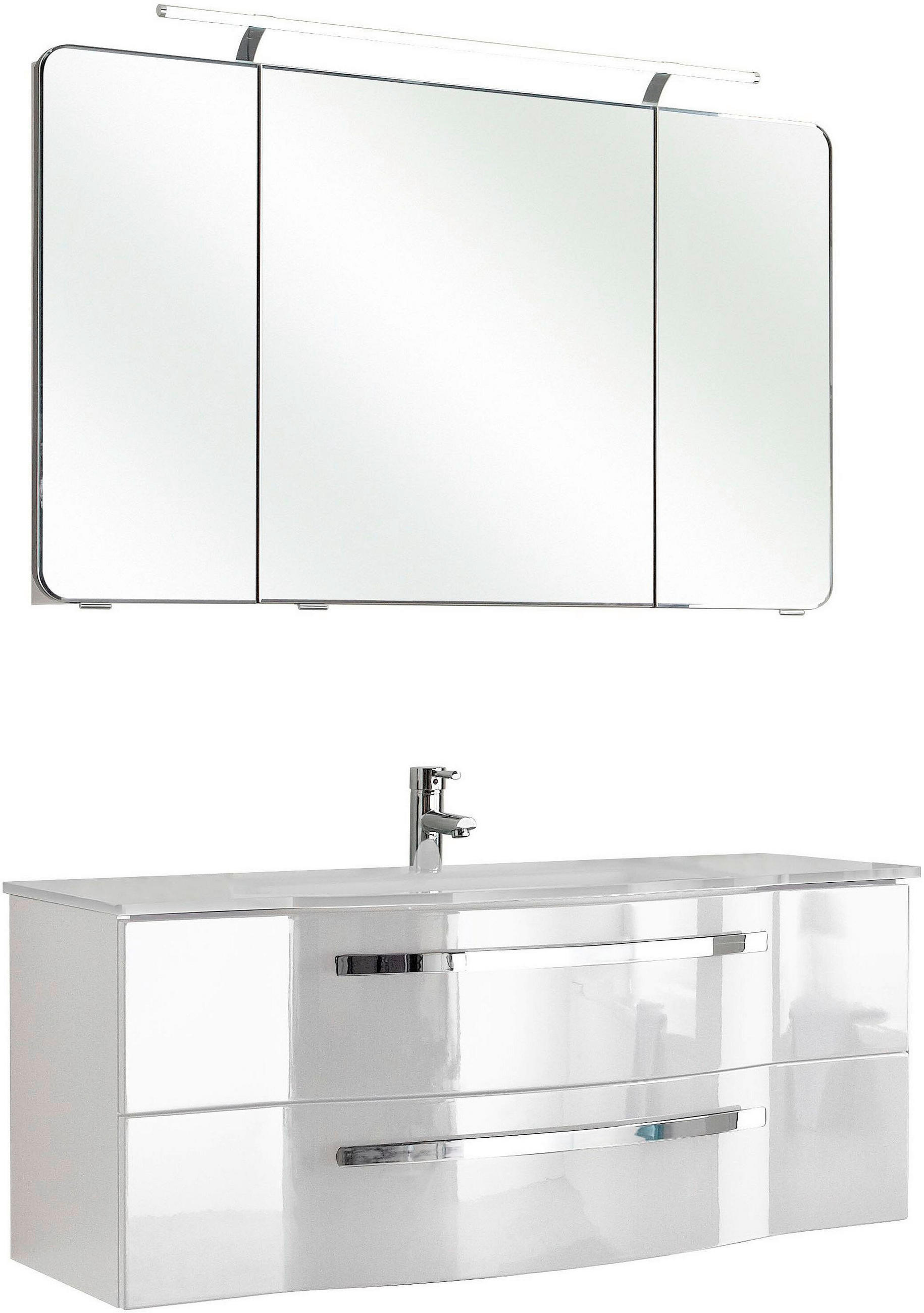 Sadena Badezimmer Weiß Hochglanz 120 cm