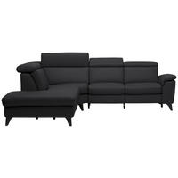 ECKSOFA in Echtleder Schwarz  - Schwarz, Design, Leder/Metall (239/285cm) - Cantus