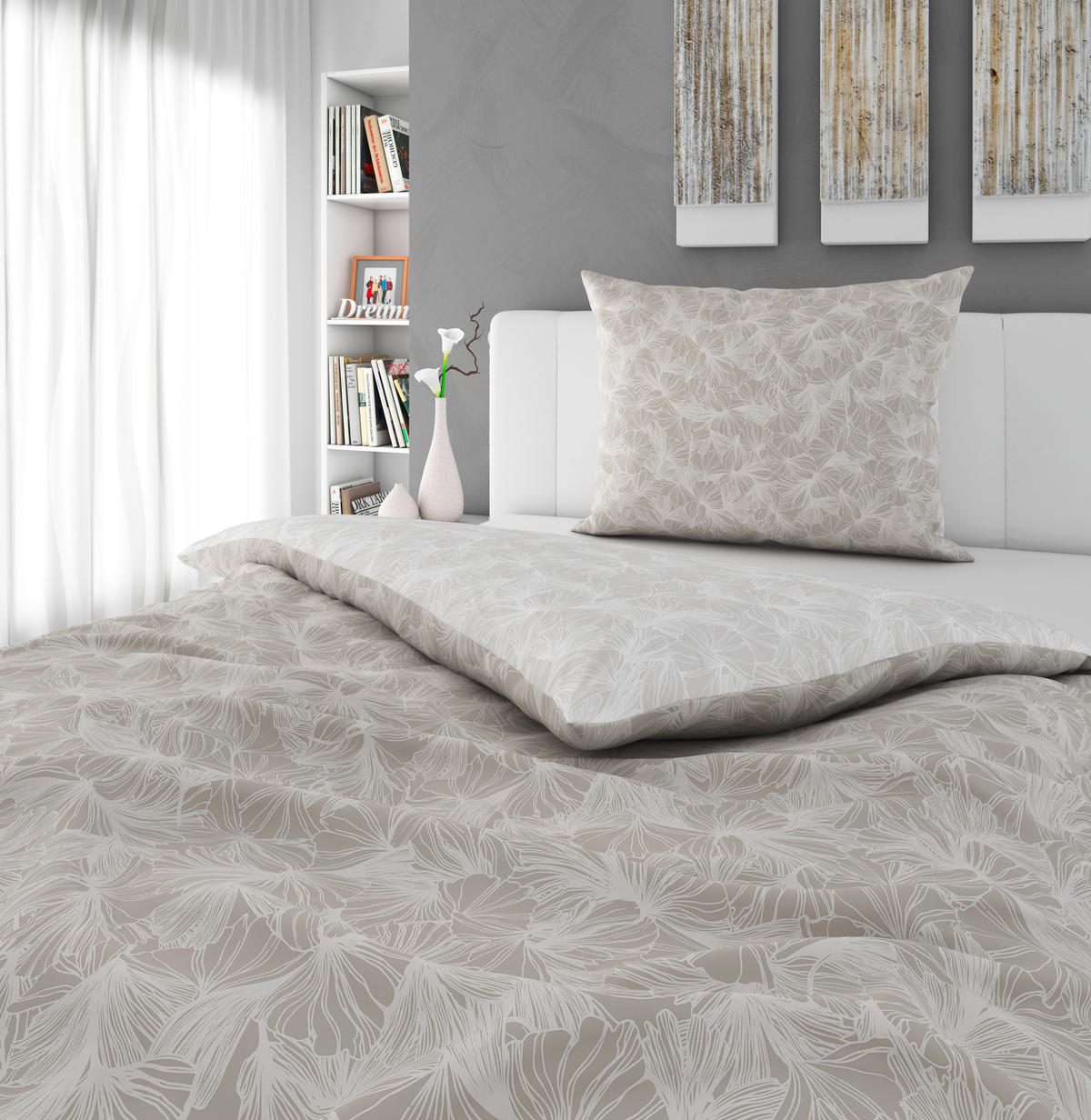 POSTELJINA CREST 140/200 cm renforcé tkanina siva  - siva, Konvencionalno, tekstil (140/200cm) - Esposa